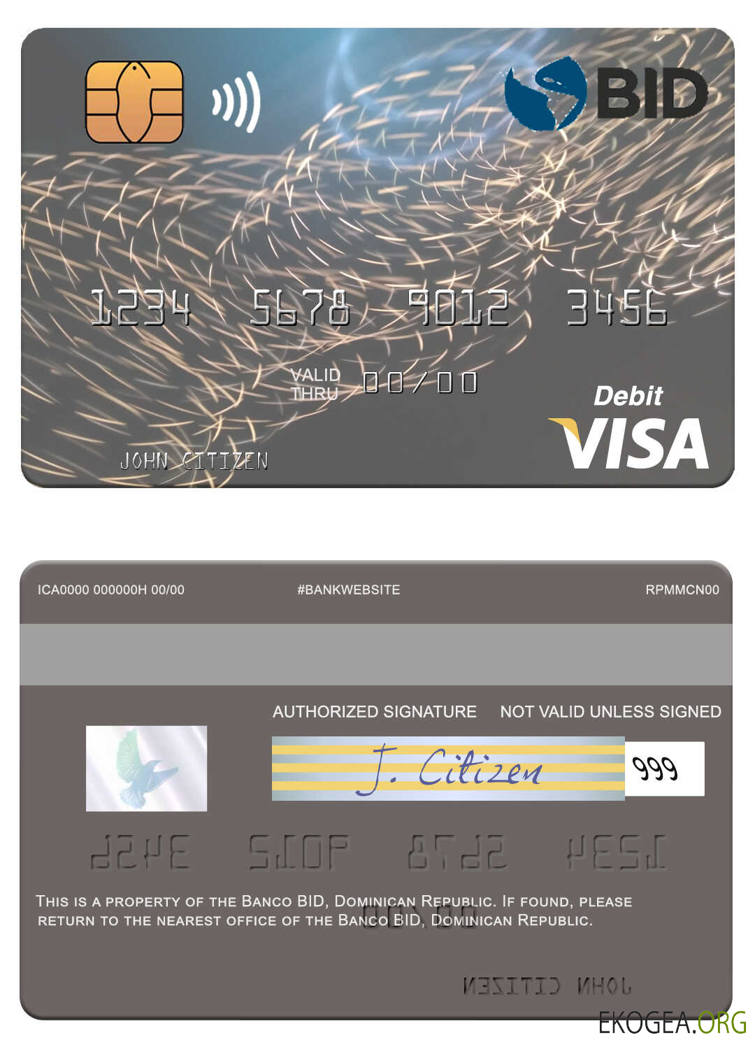 Carte de débit visa Banco BID République Dominicaine